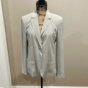 Garnet Hill Light Gray Single-Button Blazer